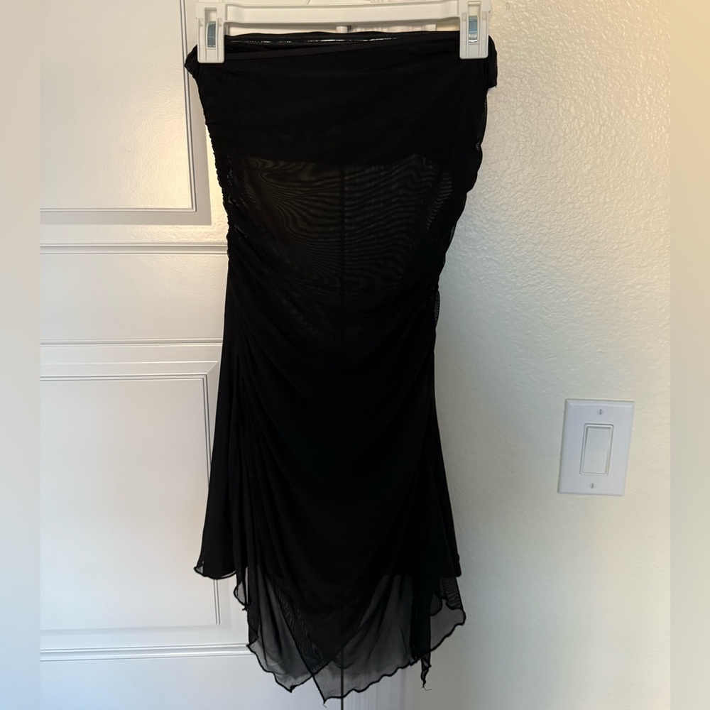 Black strapless sheer mini dress from tiger mist size M